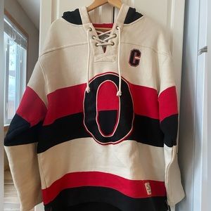 Old time hockey NHL Ottawa Senators Erik Karlsson hoodie size L
